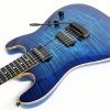 Ernie Ball Music Man Sabre Guitar - Diablo Blue - Flame - H01084 - Image 7