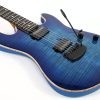 Ernie Ball Music Man Sabre Guitar - Diablo Blue - Flame - H01440 - Image 5
