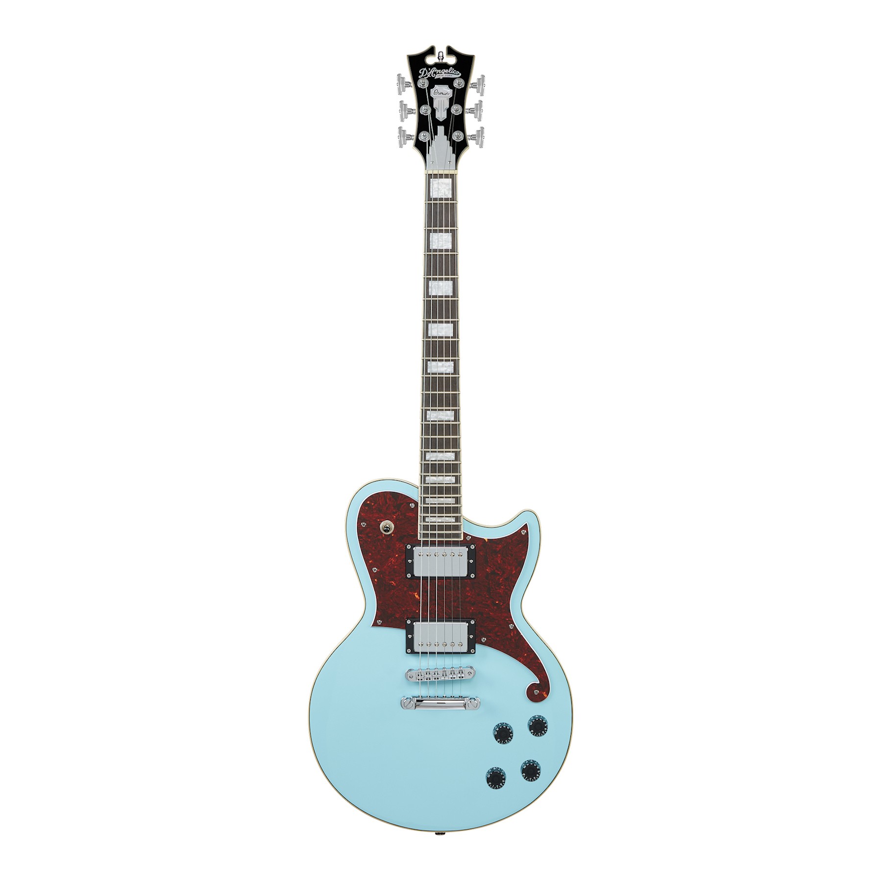 D'Angelico String Semi-Hollow-Body Electrical Guitar, Right, Sky Blue  (DAPBEDSHSBMCS)
