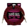 Ernie Ball 18' Braided Straight Straight Inst Cable Red Black