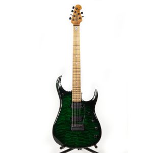 Ernie Ball Music Man John Petrucci JP15 - Green Tiger Eye Quilt - H09062 - Incredible Neck!