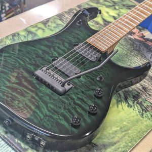 Ernie Ball Music Man John Petrucci JP15 - Green Tiger Eye Quilt - H09062 - Incredible Neck!